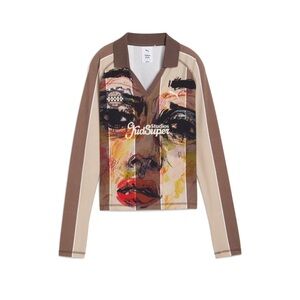 Puma x KidSuper Graphic Long Sleeve Polo Shirt XL